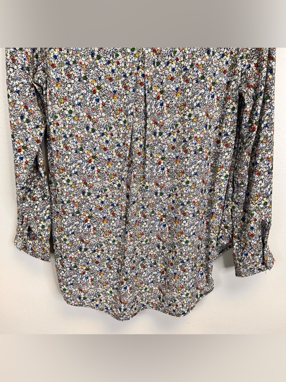 Floral Blouse Multicolor Button Up Career Spring Summer Lightweight Casual Work - Picture 13 of 13